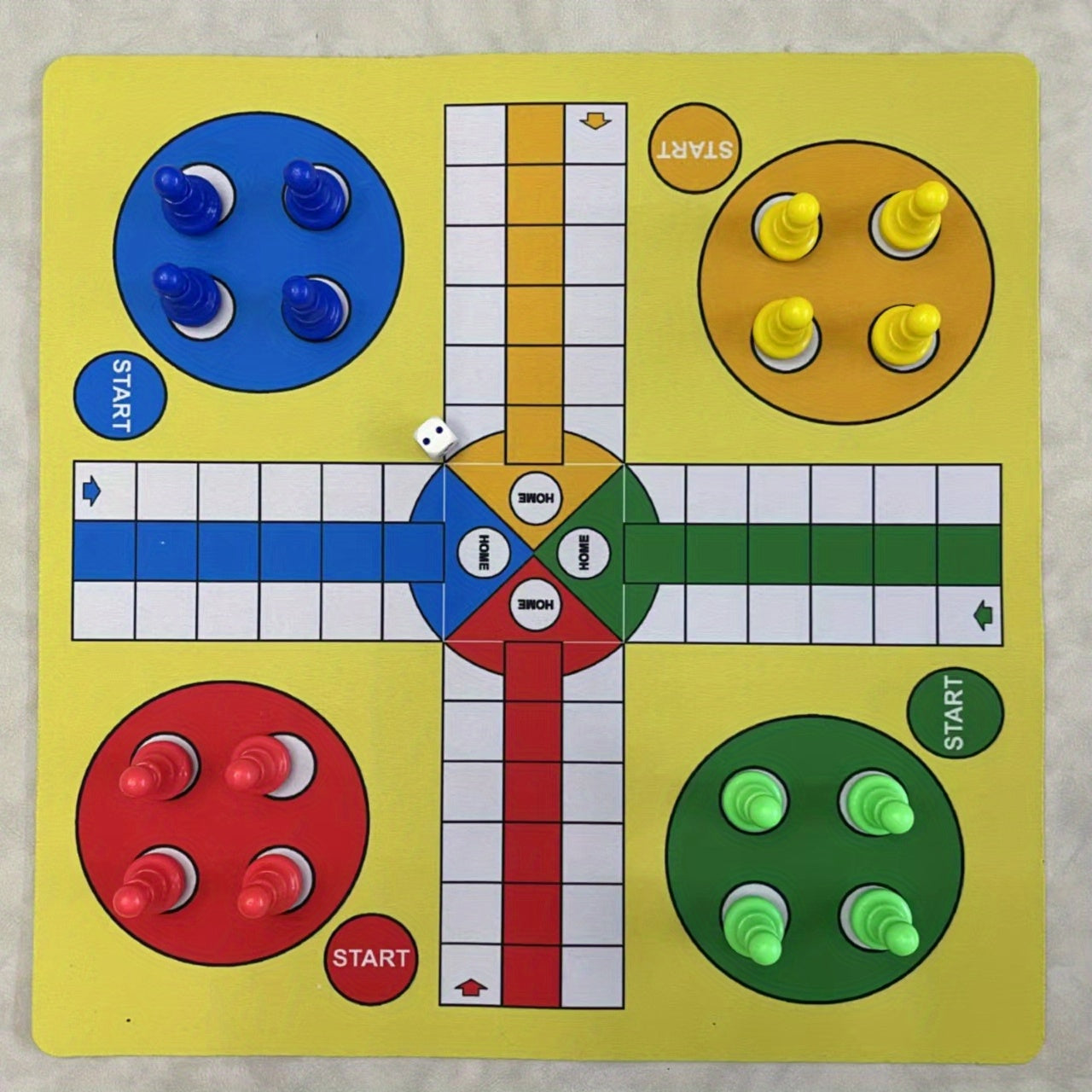13.78 Inch Large Size Flying Chess Mat - Outdoor Ludo Chess Set for Ages 14 and Up - Rubber Chess Board with Classic Gameplay Experience
