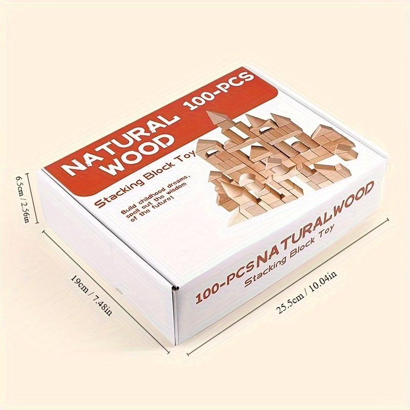 Log Large Particle Assembled Wooden Castle Building Blocks Environmental Educational Puzzle Toy