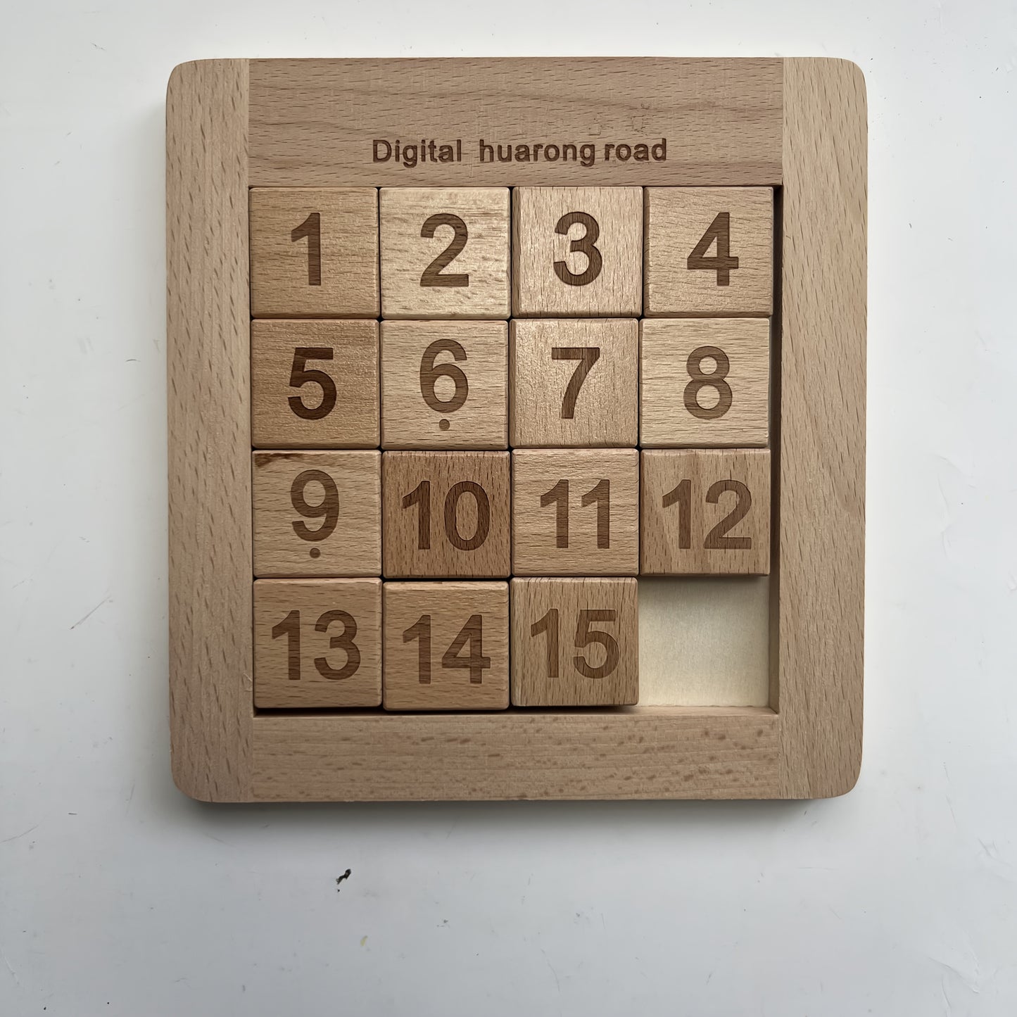 Wooden Number Puzzle Slide Game - Educational Toy for Children 3+, Brain Teaser Number Sliding Puzzle for Cognitive Development, Ideal Thanksgiving & Easter Gift - Mixed Color, 1-15 Number Tiles