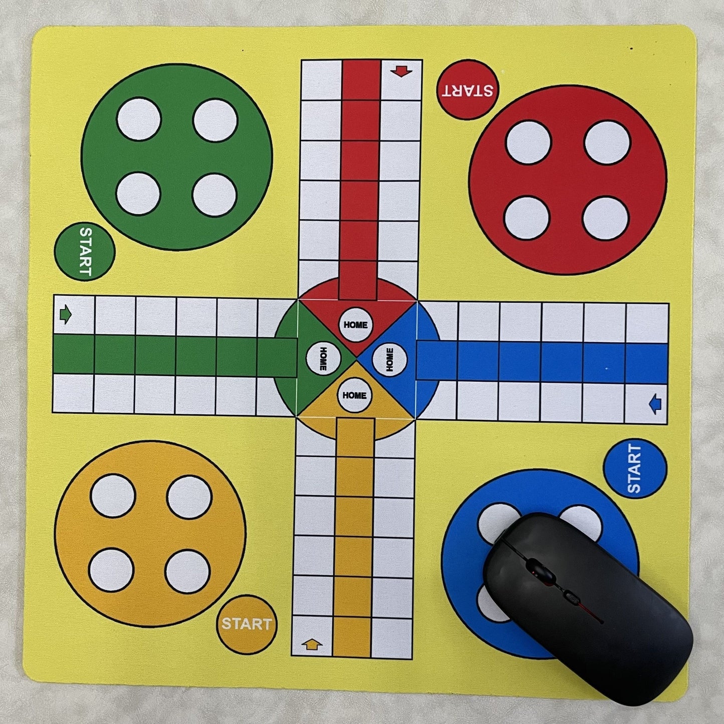 13.78 Inch Large Size Flying Chess Mat - Outdoor Ludo Chess Set for Ages 14 and Up - Rubber Chess Board with Classic Gameplay Experience