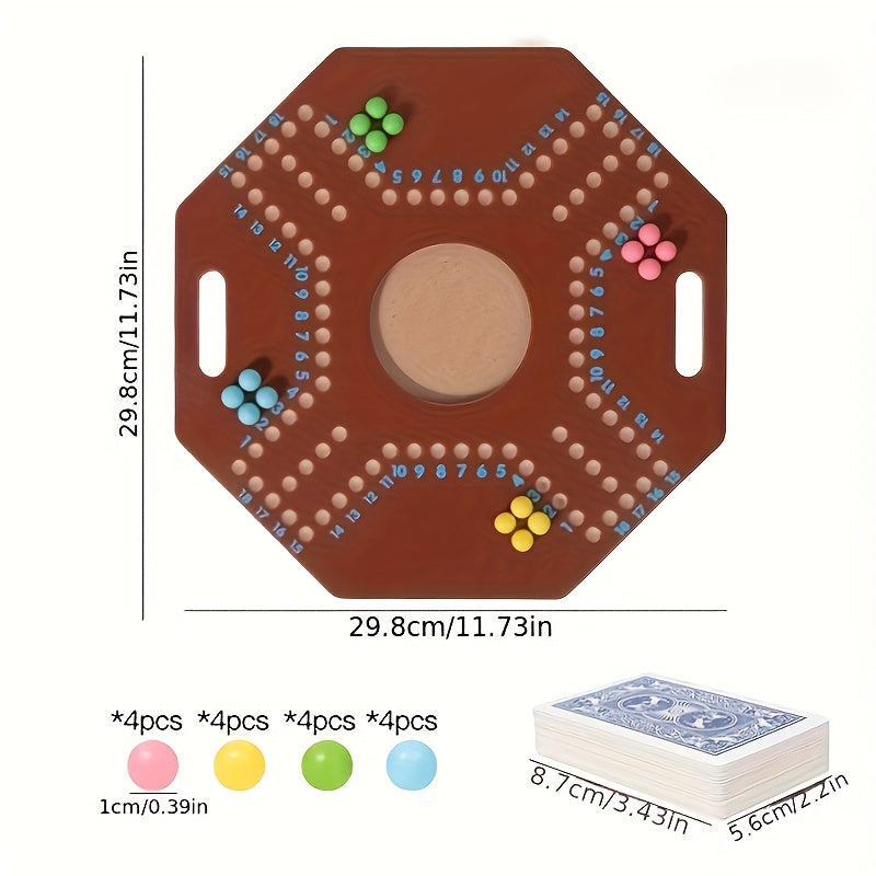 Wooden Flying Chess Game Wooden Multiplayer Flying Chess Game - Arabic Board Game, No Electricity Required, Family Gathering, Outdoor Play Entertainment Game, Party Game Activities