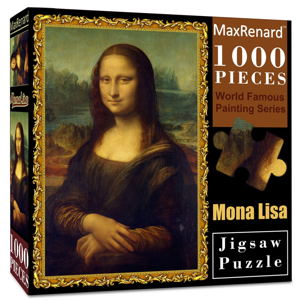 1000 Piece Intricately Cut Fine Art Jigsaw Puzzle - Exquisite Collection Featuring Leonardo Da Vincis Enigmatic Mona Lisa Masterpiece - Perfect for Art Lovers and Puzzle Enthusiasts