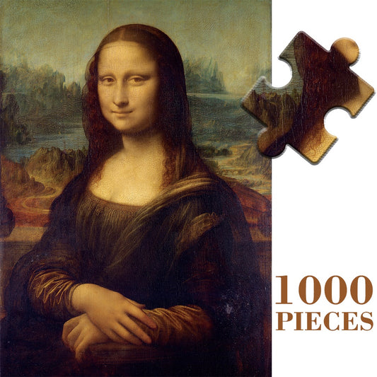 1000 Piece Intricately Cut Fine Art Jigsaw Puzzle - Exquisite Collection Featuring Leonardo Da Vincis Enigmatic Mona Lisa Masterpiece - Perfect for Art Lovers and Puzzle Enthusiasts