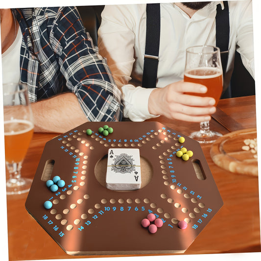 Wooden Flying Chess Game Wooden Multiplayer Flying Chess Game - Arabic Board Game, No Electricity Required, Family Gathering, Outdoor Play Entertainment Game, Party Game Activities