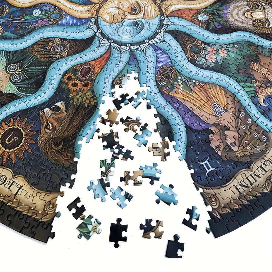 1000pcs\u002Fset Puzzle For Adults, Space Moon Jigsaw Puzzles 1000 Pieces, Telescope Planet Close-up Round Puzzle, High Resolution, Matte Finish, No Dust Space Puzzle For Mother's Day, Father's Day, Bee Festival, Independence Day, Pride Day