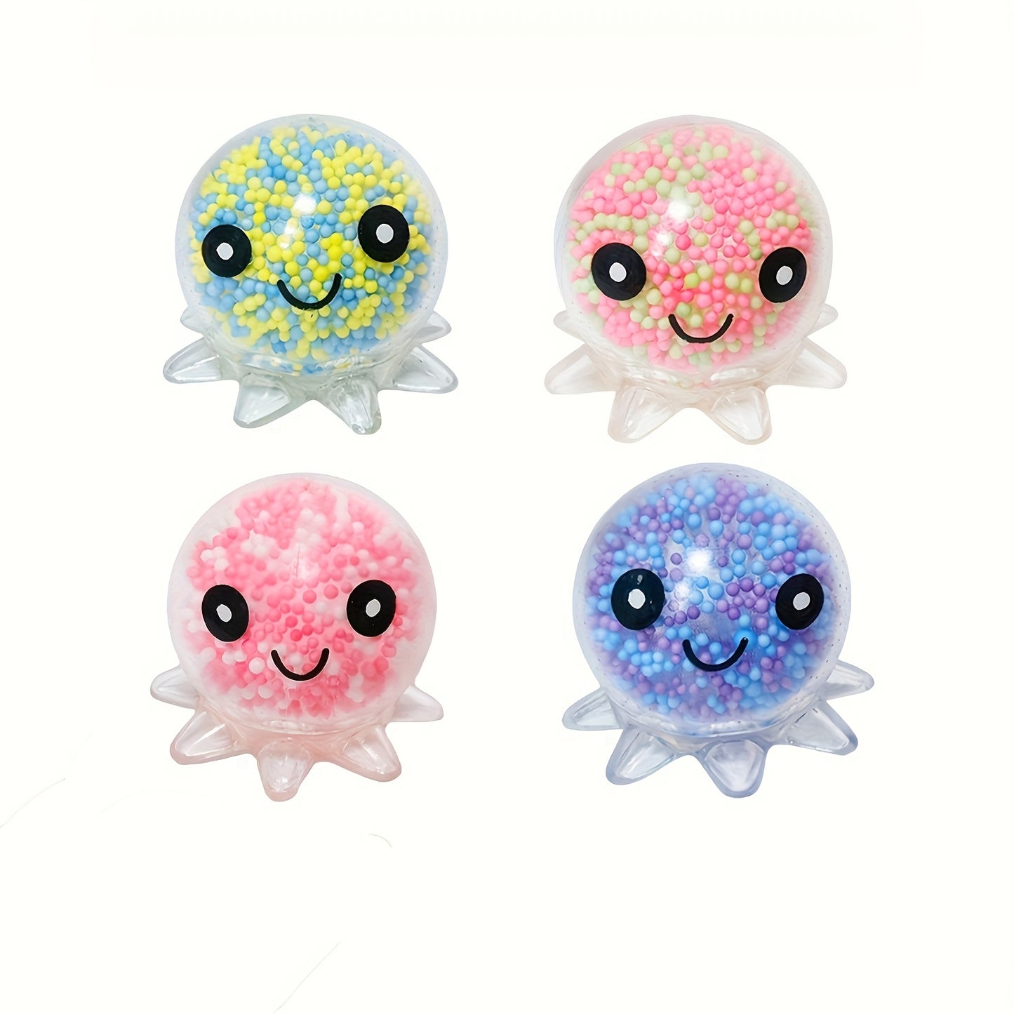 4pcs of Fidget Toys for Kids And Adults - Wet Balls, Stress Balls, And Octopus Squeeze Balls! Gifts for Christmas, Halloween, And Thanksgiving.