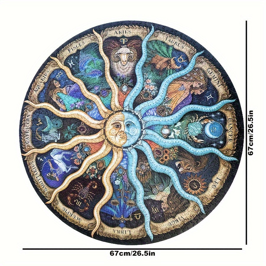 1000pcs\u002Fset Puzzle For Adults, Space Moon Jigsaw Puzzles 1000 Pieces, Telescope Planet Close-up Round Puzzle, High Resolution, Matte Finish, No Dust Space Puzzle For Mother's Day, Father's Day, Bee Festival, Independence Day, Pride Day