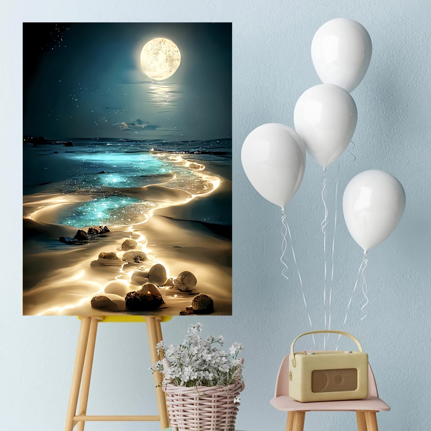 1000pcs Moonlight Beach Puzzles for Adults, Birthday, Halloween, Thanksgiving, Easter Gift
