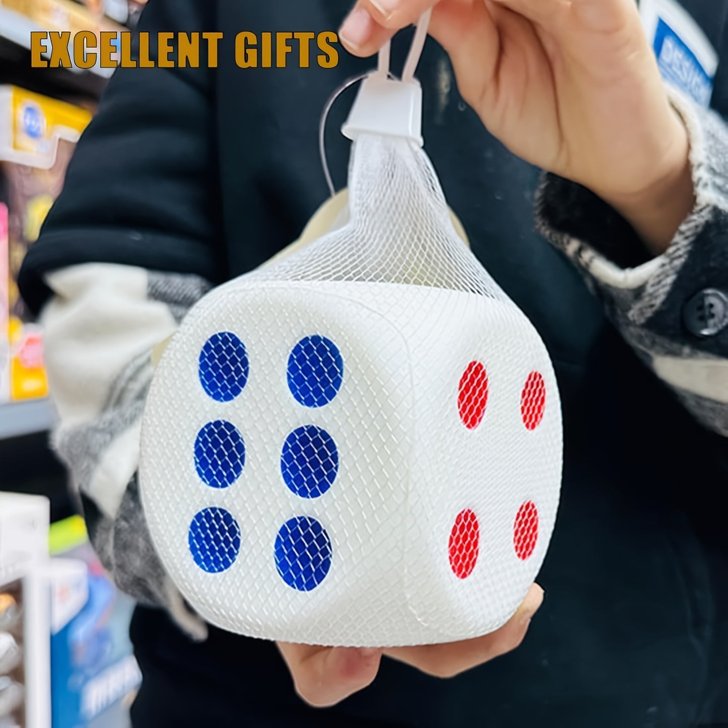 1 Large Dice Stress Relief Ball, 3.1 Inch Soft Foam Dice Stress Relief Ball for Birthday Theme Party Decoration, Anxiety Relief Gift, Suitable for Adult Men And Women