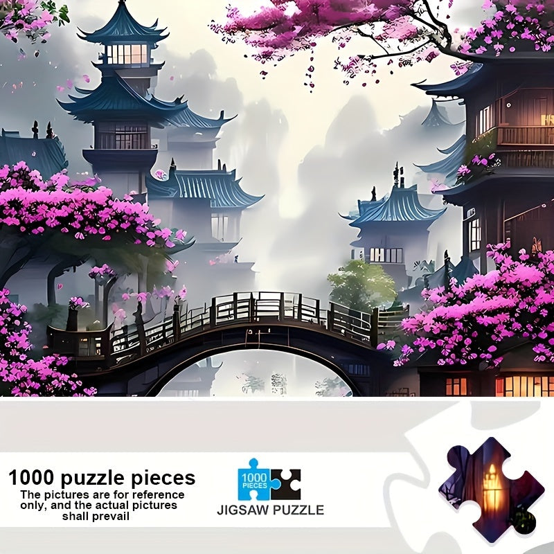 1 Box of 1000pcs Puzzle 50*70cm\u002F19.7*27.6inch, Adult Puzzle Large Size Puzzle Gift DIY Making Fun Suitable for Home Living Room Office Decoration No Frame, Christmas Halloween Mother's Day New Year Easter Gift DIY Mosaic Making